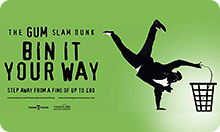 Bin it your way. Bin chewing gum promotional advert image.
